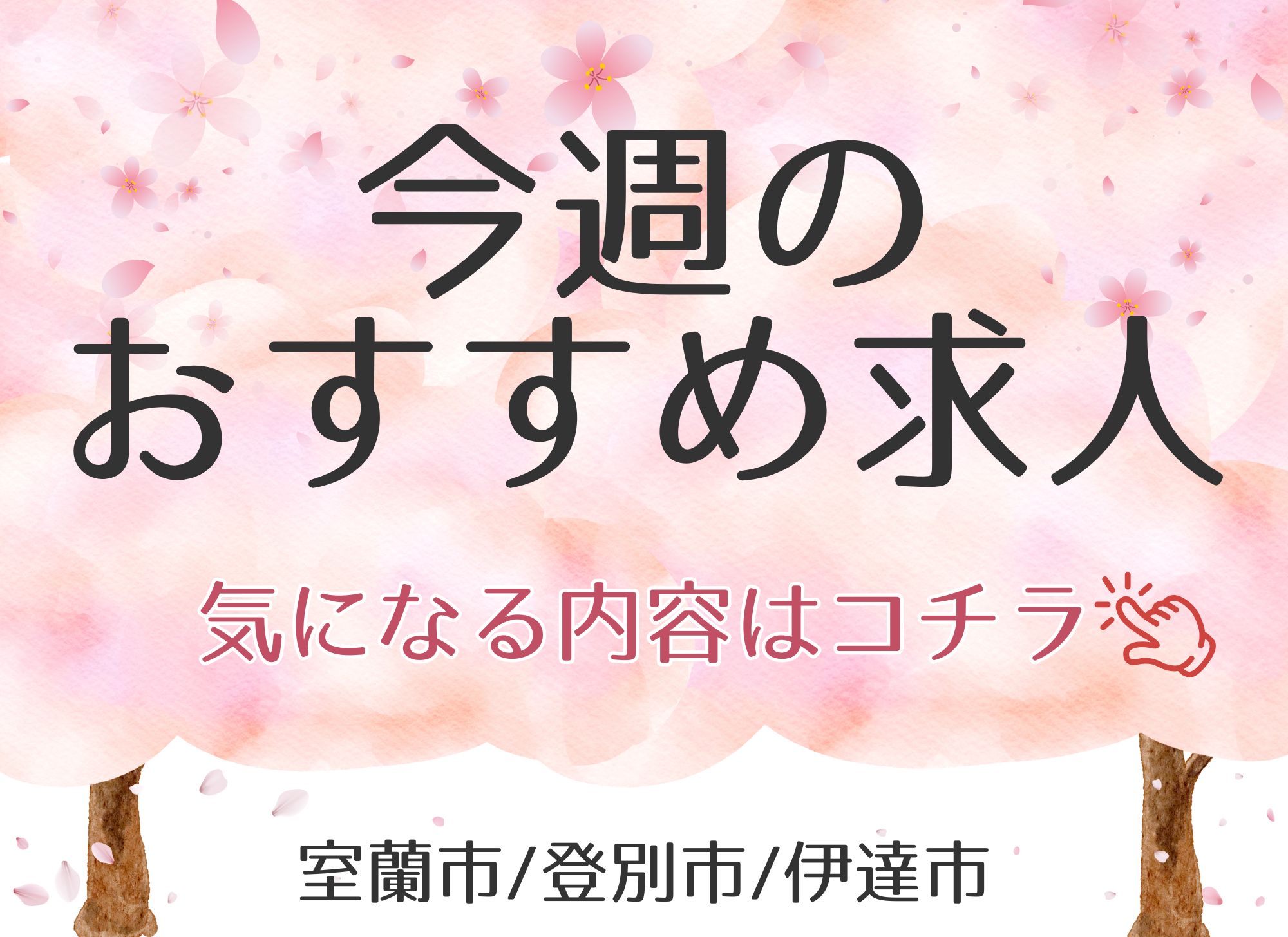 【オススメ求人】室蘭市｜登別市｜伊達市｜正社員│パート｜介護職｜ITエンジニア｜プロジェクトマネージャー｜看護師 イメージ